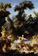 The Progress of Love The Pursuit by Jean-Honore Fragonard — forest oil painting wall art, Rococo