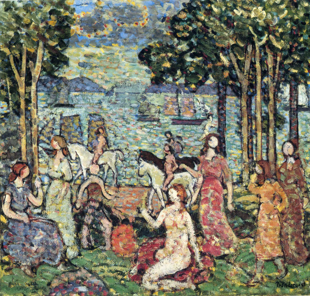 The Promenade by Maurice Prendergast — hand-painted botanical oil painting reproduction on canvas