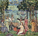 The Promenade by Maurice Prendergast — group oil painting wall art, Post Impressionism