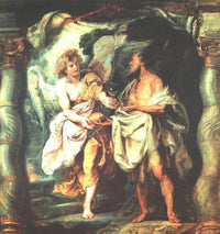 The Prophet Elijah Receiving Bread and Water from an Angel by Peter Paul Rubens — hand-painted cultural oil painting reproduction on canvas