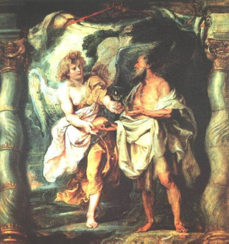 The Prophet Elijah Receiving Bread and Water from an Angel - Peter Paul Rubens