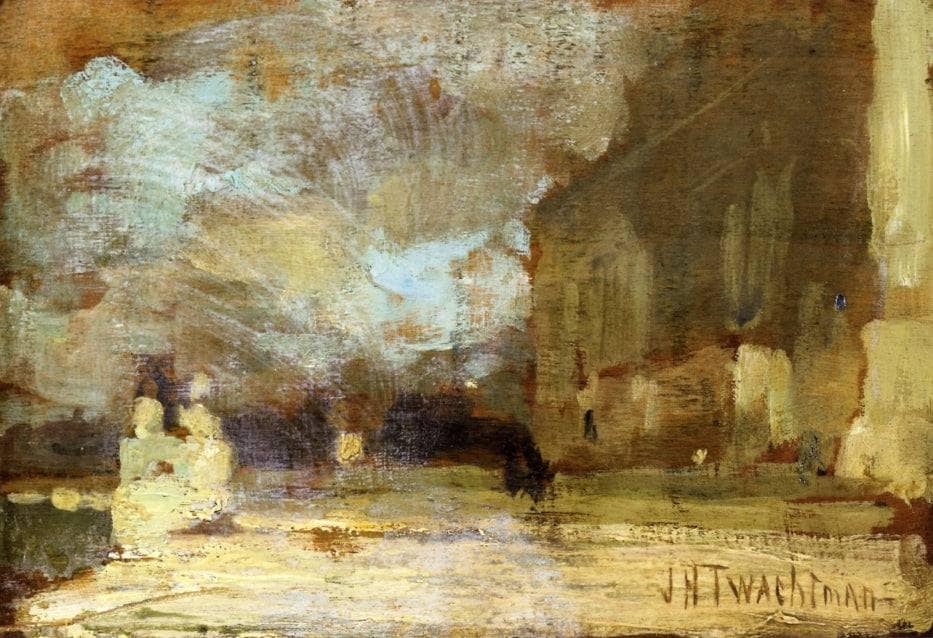 The Quai, Venice by John Henry Twachtman — hand-painted architectural oil painting reproduction on canvas