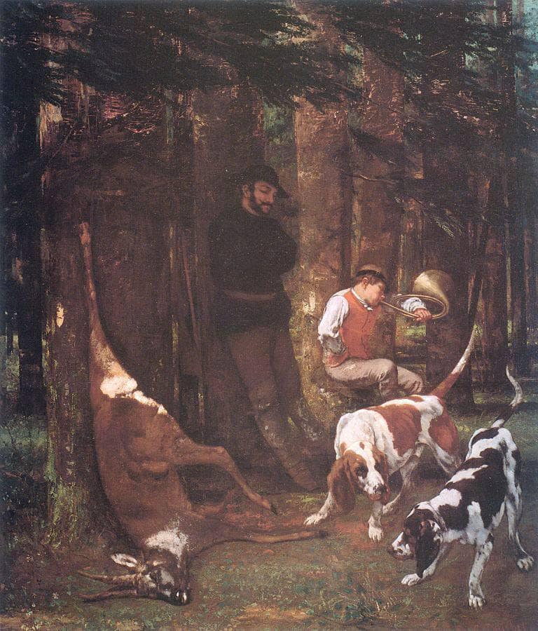 The Quarry by Gustave Courbet — hand-painted animal oil painting reproduction on canvas