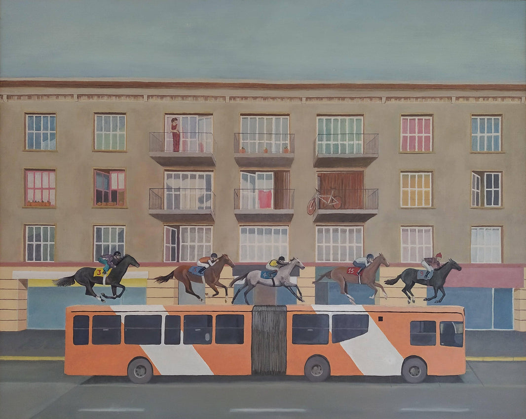 The Race by Gregorio Undurraga — hand-painted animal oil painting reproduction on canvas