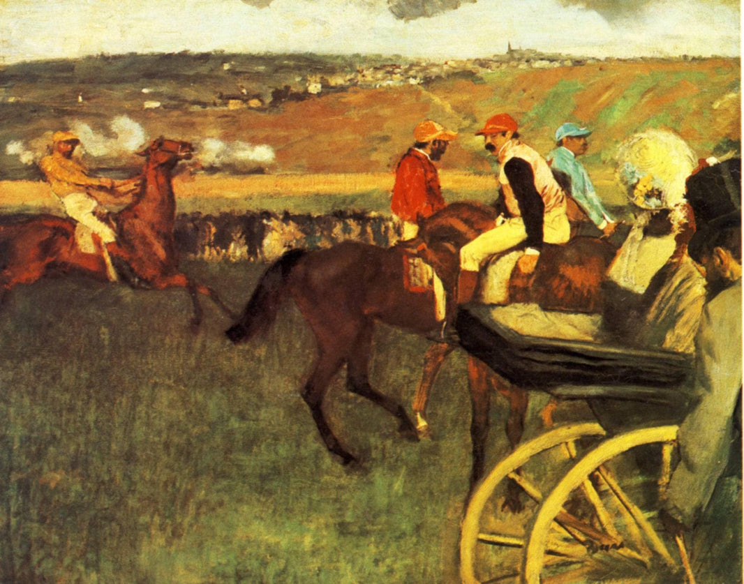 The Racecourse, Amateur Jockeys by Edgar Degas — hand-painted animal oil painting reproduction on canvas