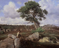 The Raging One by Camille Corot — hand-painted botanical oil painting reproduction on canvas