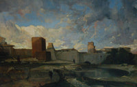 The ramparts of Aigues-Mortes by Alexandre-Gabriel Decamps — hand-painted cultural oil painting reproduction on canvas