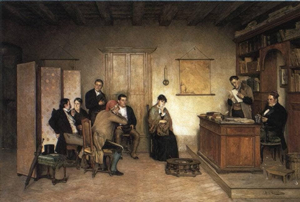 The Reading of the will by Achille Glisenti — hand-painted portrait oil painting reproduction on canvas