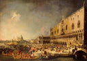 The Reception of the French Ambassador in Venice by Canaletto — hand-painted architectural oil painting reproduction on canvas