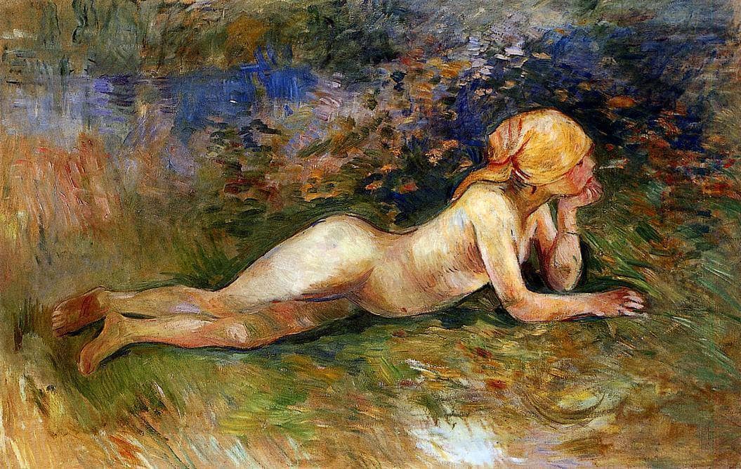 The Reclining Shepherdess by Berthe Morisot — hand-painted cultural oil painting reproduction on canvas