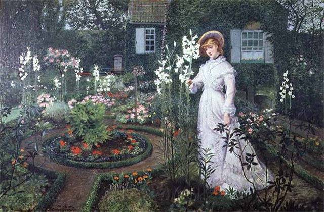 The Rector's Garden, Queen of the Lilies - John Atkinson Grimshaw