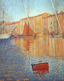 The Red Buoy, Saint Tropez by Paul Signac — hand-painted architectural oil painting reproduction on canvas