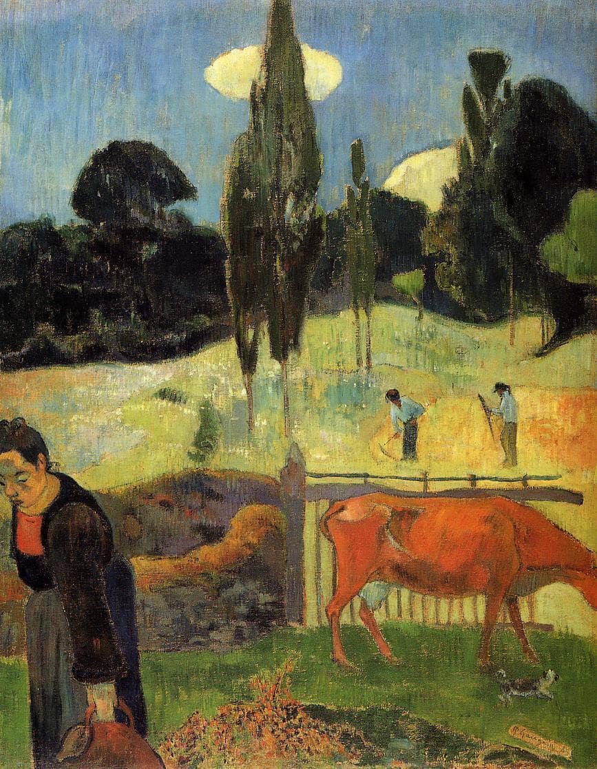 The red cow by Paul Gauguin — hand-painted abstract oil painting reproduction on canvas