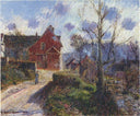 The red painted house by Gustave Loiseau — hand-painted architectural oil painting reproduction on canvas