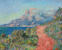 The Red Road near Menton by Claude Monet — hand-painted landscape oil painting reproduction on canvas