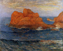The Red Rocks at Belle Ile by Maxime Maufra — seascapes oil painting wall art, Post Impressionism