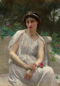 The Red Rose by Guillaume Seignac — hand-painted portrait oil painting reproduction on canvas