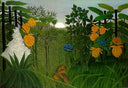 The Repast of the Lion by Henri Rousseau — hand-painted animal oil painting reproduction on canvas