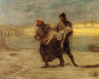 The Rescue by Honore Daumier — hand-painted landscape oil painting reproduction on canvas