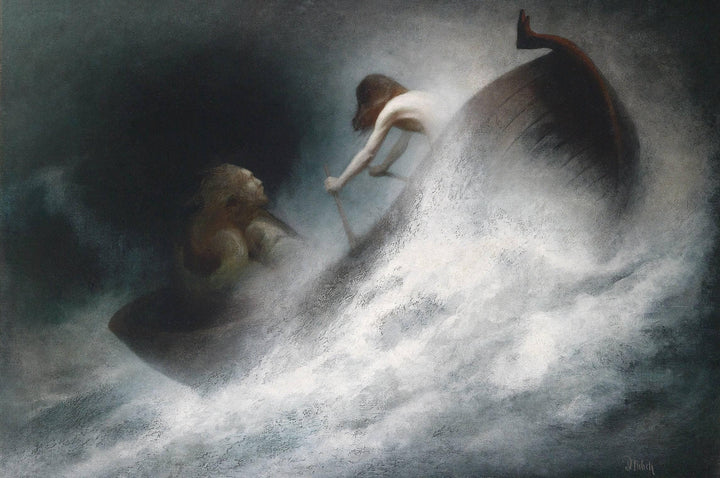 The Rescue by Karl Wilhelm Diefenbach — hand-painted abstract oil painting reproduction on canvas