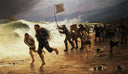 The Rescue by Maurice Poirson — beach oil painting wall art, Realism