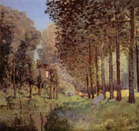 The rest beside d`un Creek by Alfred Sisley — hand-painted botanical oil painting reproduction on canvas