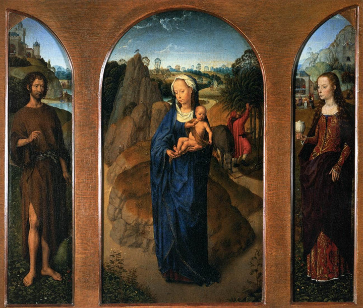 The Rest on the Flight into Egypt by Hans Memling — hand-painted cultural oil painting reproduction on canvas