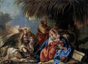 The Rest on the Flight to Egypt by Giovanni Domenico Tiepolo — religion oil painting wall art, Rococo