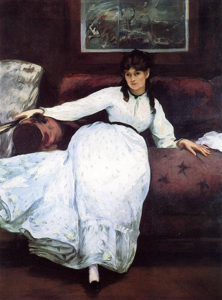 The Rest, portrait of Berthe Morisot by Edouard Manet — hand-painted portrait oil painting reproduction on canvas