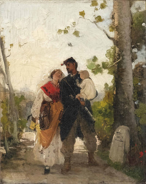 The return from the field (preparatory sketch) - Gerolamo Induno