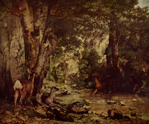 The Return of the Deer to the Stream at Plaisir Fontaine - Gustave Courbet