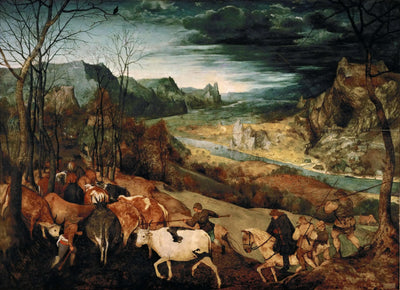 The Return of the Herd (November) by Pieter Bruegel the Elder — oil painting reproduction
