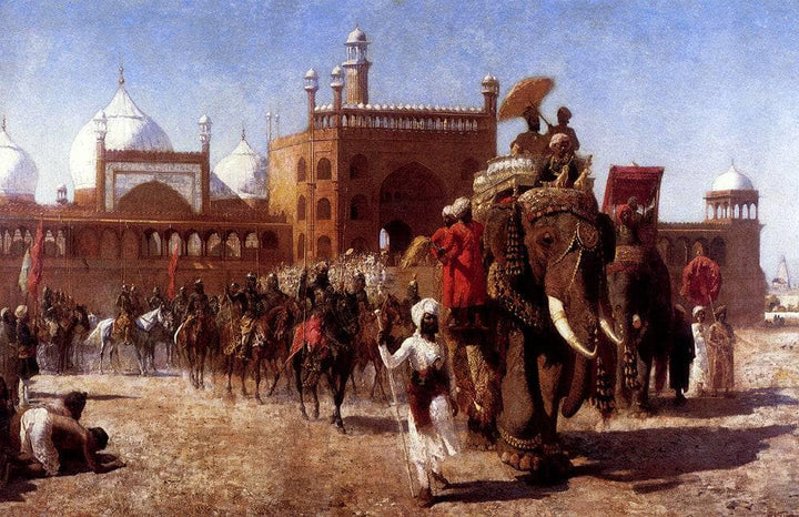 The Return Of The Imperial Court From The Great Nosque At Delhi, In The Reign Of Shah Jehan by Edwin Lord Weeks — hand-painted animal oil painting reproduction on canvas