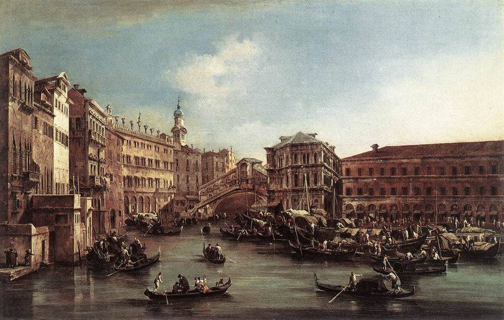 The Rialto Bridge with the Palazzo dei Camerlenghi - Francesco Guardi