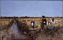 The rice harvest in the Verona area by Giacomo Favretto — rural oil painting wall art, Realism
