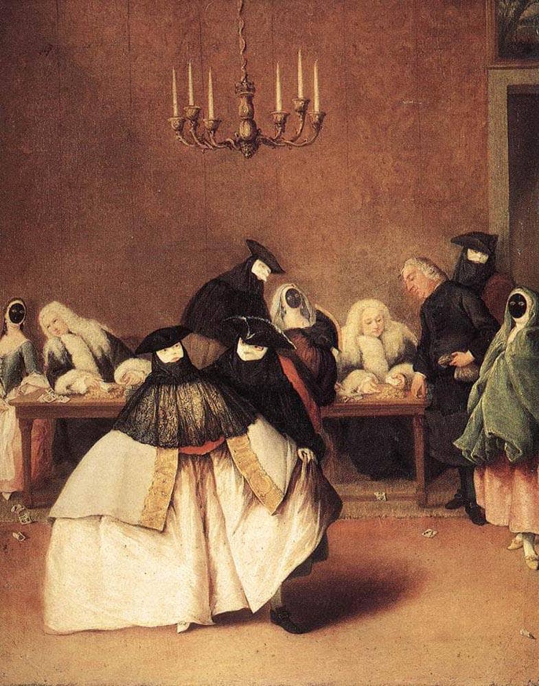 The Ridotto by Pietro Longhi — hand-painted portrait oil painting reproduction on canvas
