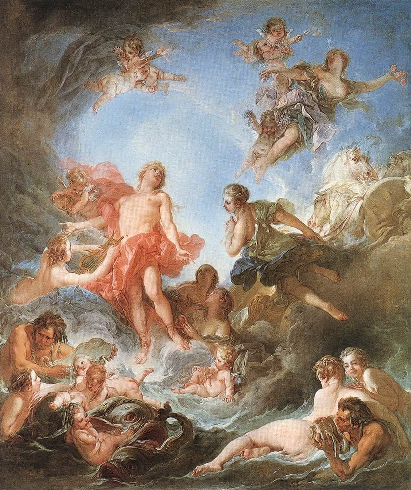 The Rising of the Sun by Francois Boucher — hand-painted cultural oil painting reproduction on canvas