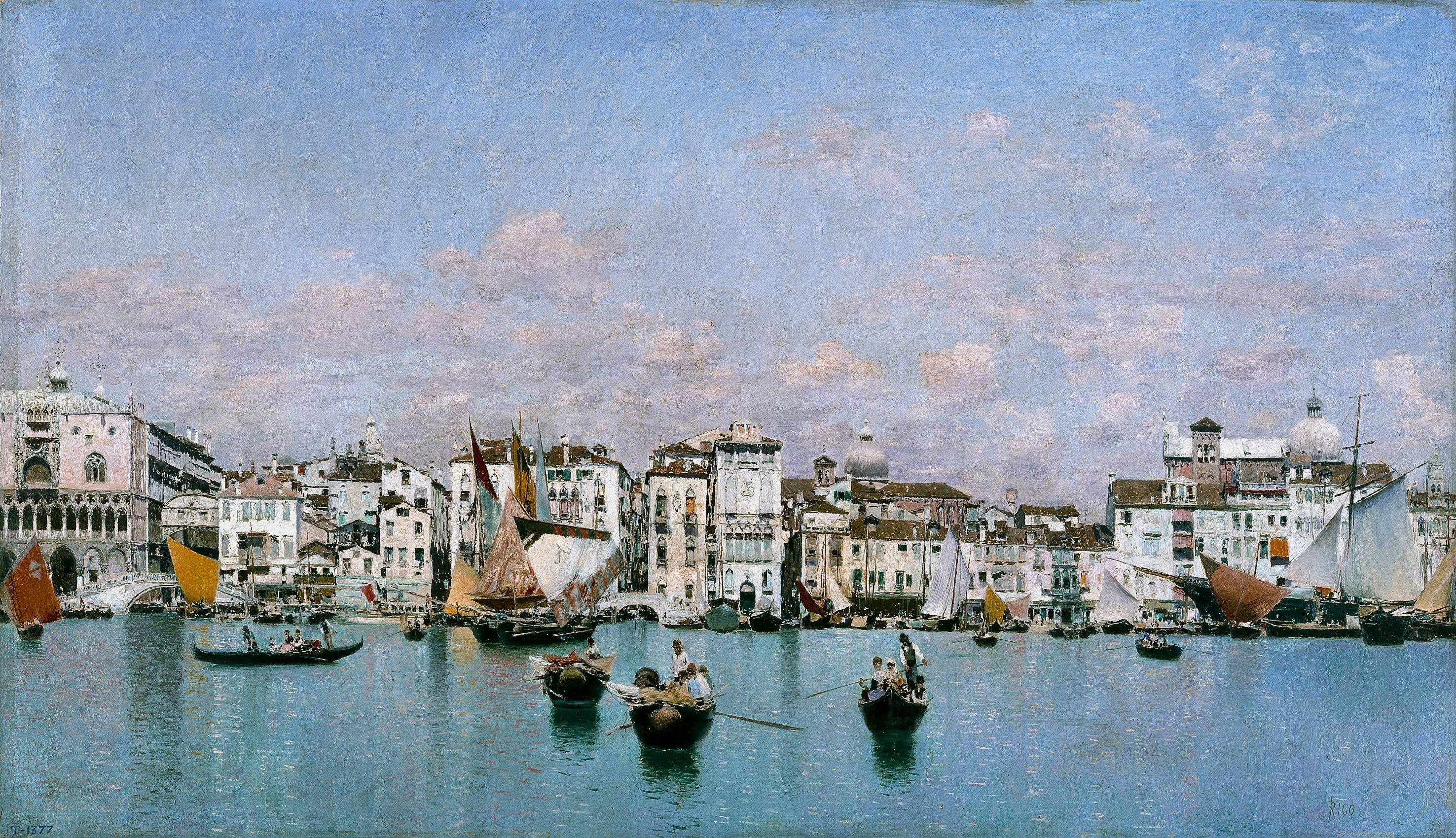 The Riva degli Schiavoni in Venice - Martín Rico y Ortega