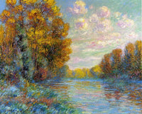 The River in Autumn by Gustave Loiseau — hand-painted botanical oil painting reproduction on canvas