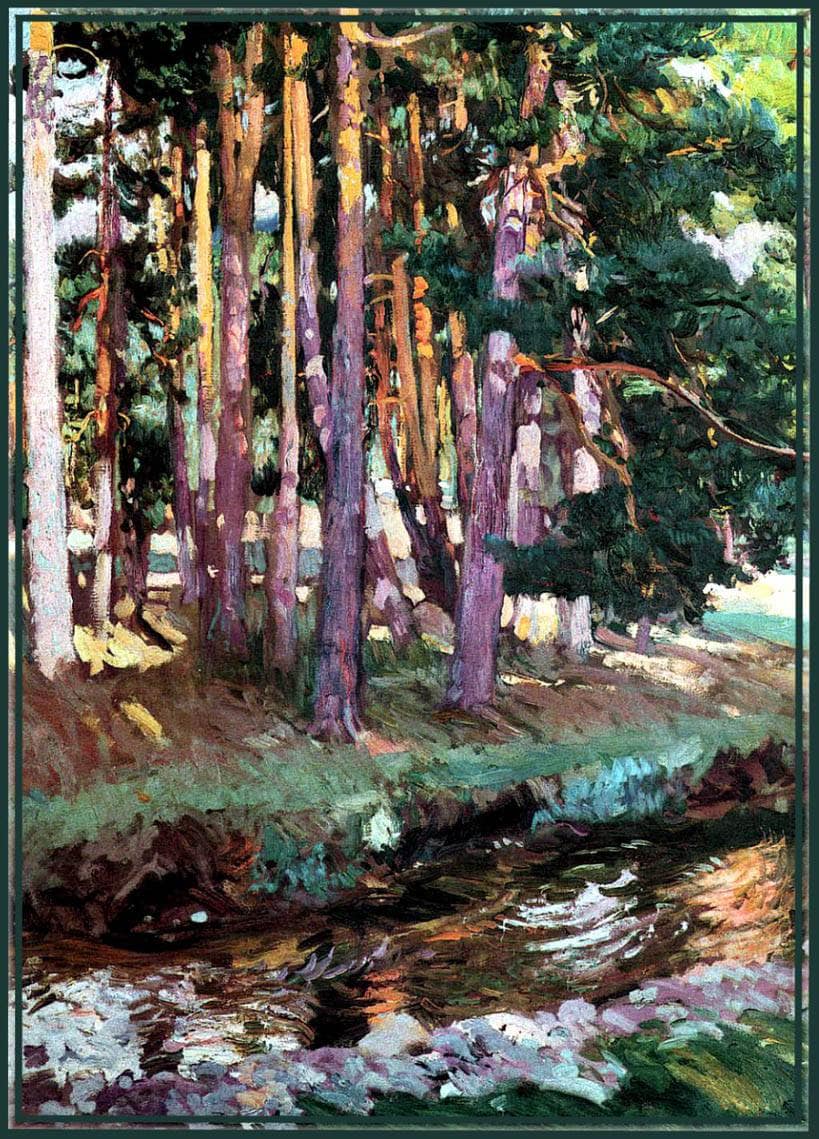 The river la Reina Valsain by Joaquín Sorolla — hand-painted botanical oil painting reproduction on canvas