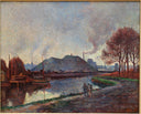 The River Sambre at Charleroi by Maximilien Luce — hand-painted landscape oil painting reproduction on canvas