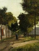The road by Camille Pissarro — hand-painted botanical oil painting reproduction on canvas