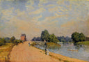The Road from Hampton Court by Alfred Sisley — hand-painted botanical oil painting reproduction on canvas