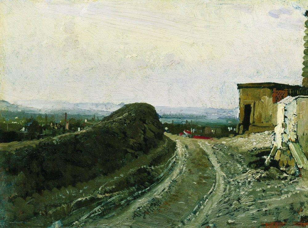 The road from Montmartre in Paris by Ilya Repin — hand-painted landscape oil painting reproduction on canvas