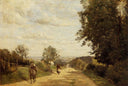 The Road to Sevres by Camille Corot — hand-painted botanical oil painting reproduction on canvas
