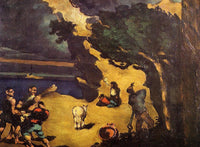 The Robbers and the Donkey by Paul Cezanne — hand-painted landscape oil painting reproduction on canvas