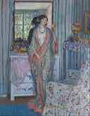 The Robe by Frederick Carl Frieseke — hand-painted portrait oil painting reproduction on canvas