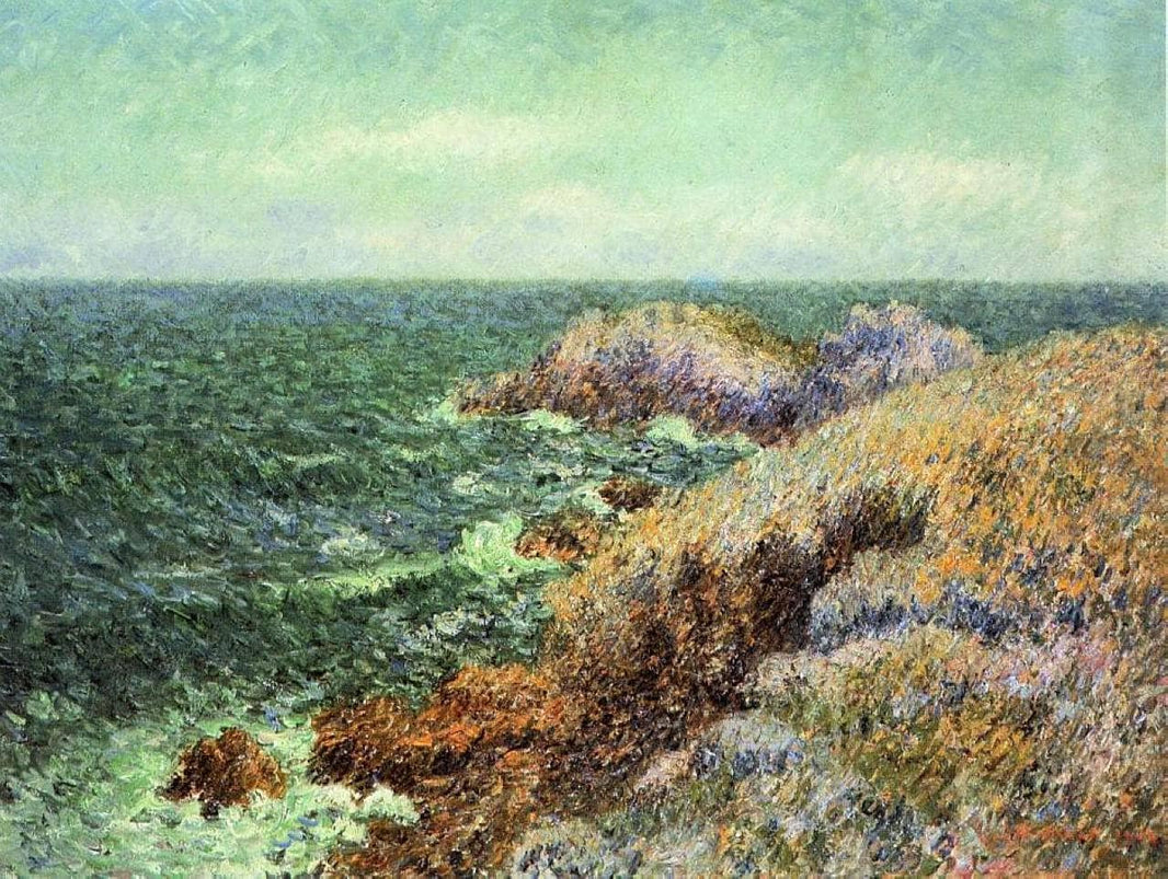 The Rocks of Saint Lunaire by Gustave Loiseau — hand-painted botanical oil painting reproduction on canvas