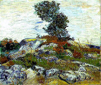 The Rocks with Oak tree by Vincent van Gogh — hand-painted botanical oil painting reproduction on canvas