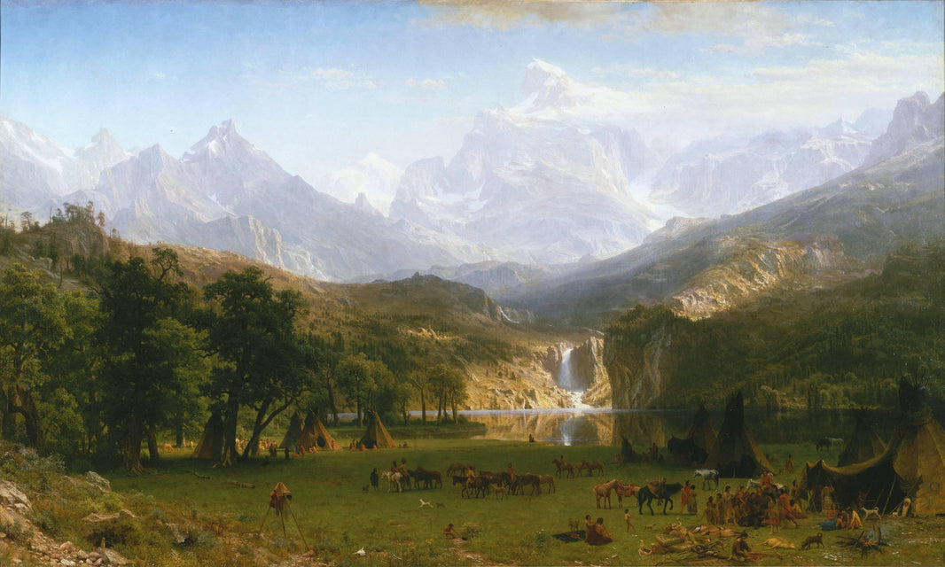The Rocky Mountains, Lander's Peak by Albert Bierstadt — hand-painted botanical oil painting reproduction on canvas